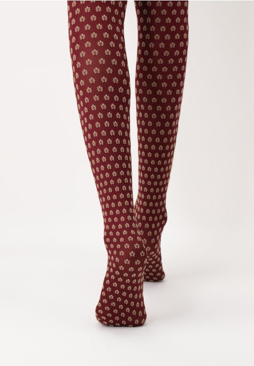 Opaque Tights Small Flower Pattern 60