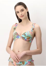 Wattiertes Push-Up-Bikinioberteil Jungle