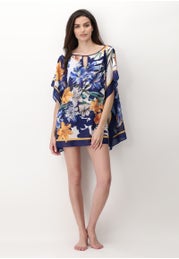 Magic Flowers Short Kaftan Dress in Chiffon