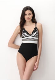 Stripes One-Piece Triangle Swimsuit