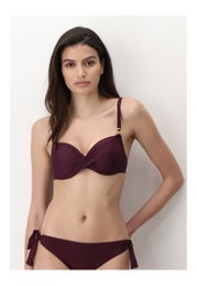 Color Underwired Twist-Front Bikini Top