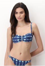 Op Art Padded Bandeau Bikini Top