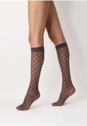 Sheer knee-highs with Rich Diamond rhombuses