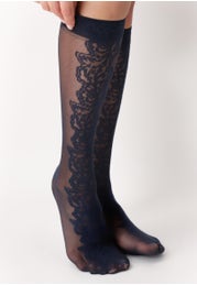 Sheer knee-highs Lacy Roses