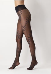 Sheer and Elegant Bright Leaves Tights