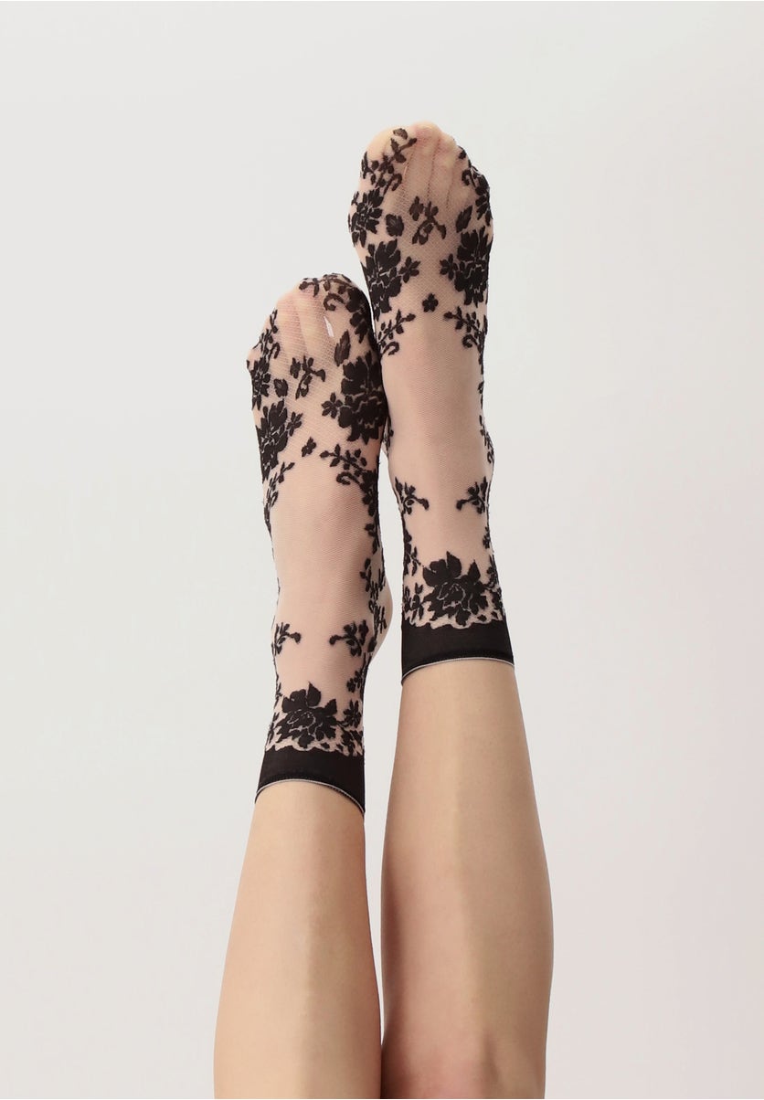Graceful Lace Effect Sheer Socks