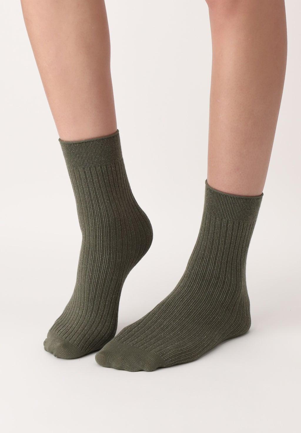 Bright Ribbed Opaque Sock