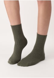 Bright Ribbed Opaque Sock