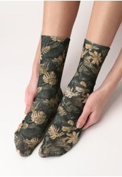 Blickdichte Socken mit botanischem Muster