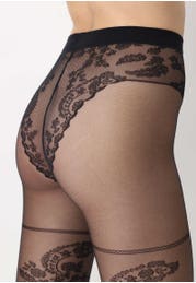 Collant Velato Pizzo Paisley