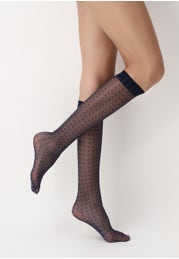 Point Line Sheer Knee-Highs