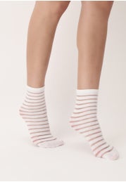 Chaussettes en coton à bandes fines et opaques Twins Section Bipack