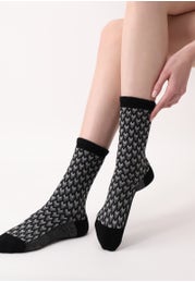 Stretch Cotton Socks Jacquard Déco