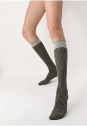 Opaque Knee-highs Viscose Braided