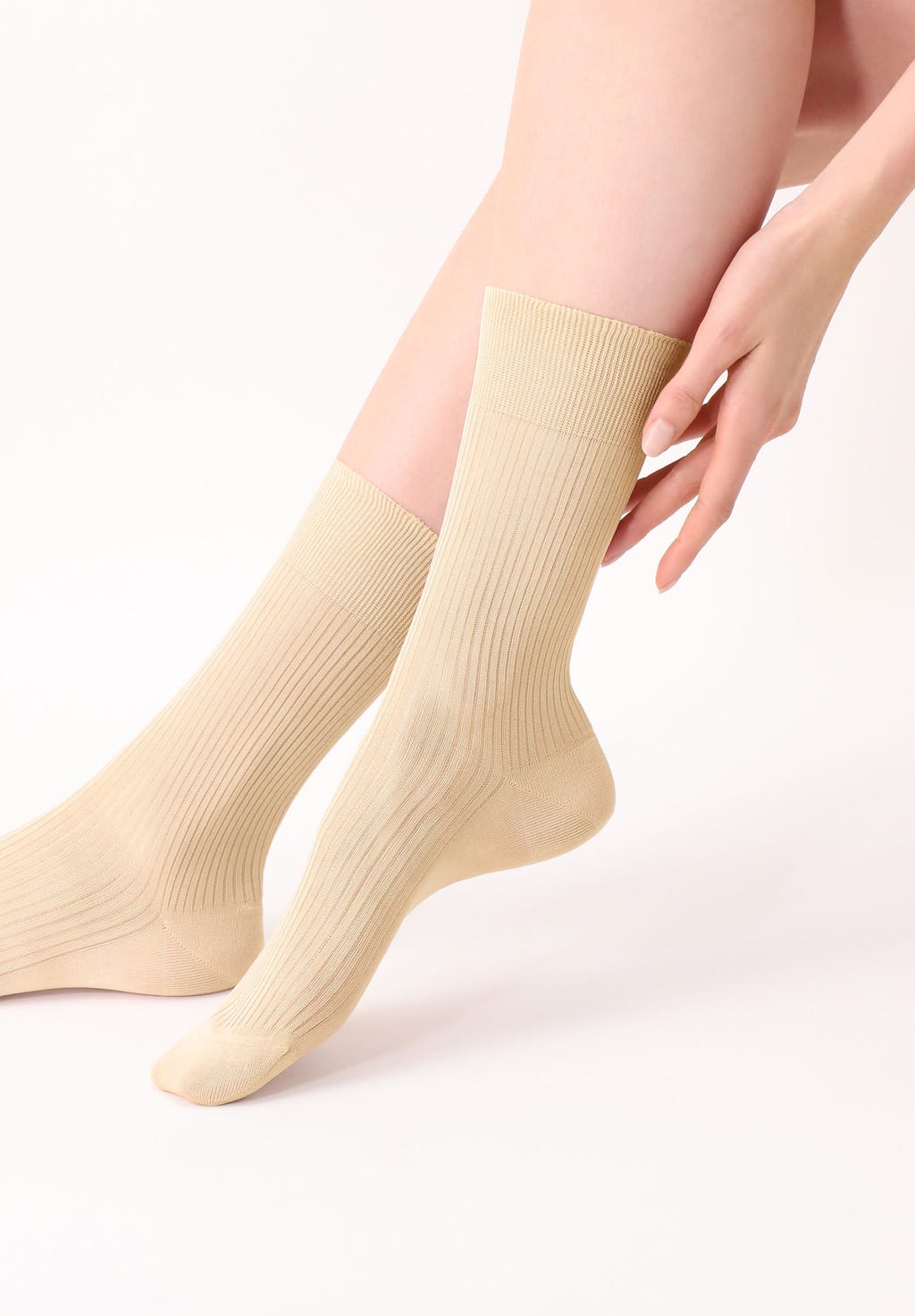 Ribbed Glossy Viscose Silky Sock