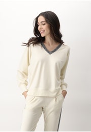 Shirt V-Ausschnitt aus Sweatshirt-Stoff Cosy