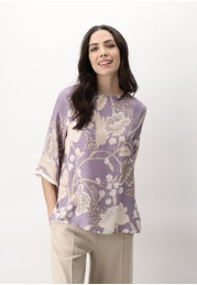 Viscose Crew-neck Shirt Printed Flowers