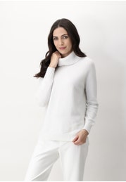 Shiny viscose turtleneck sweater