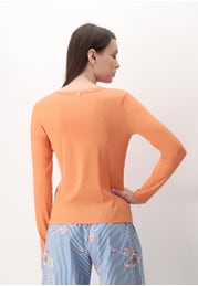 Maglia Cardigan Maniche Lunghe in Viscosa Metalizzata Aster