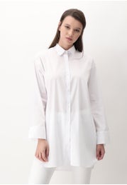 Chemise over size en toile de coton stretch