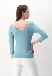 Elasticized Cotton Jersey Short Sleeve Sweater