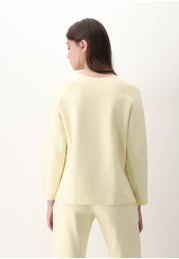 Sporty Long Sleeve Stretch Cotton Sweater