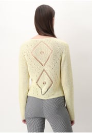 Metallised Cotton Sangallo Knit Long Sleeved Sweater