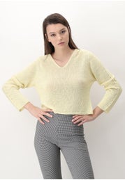 Metallised Cotton Sangallo Knit Long Sleeved Sweater