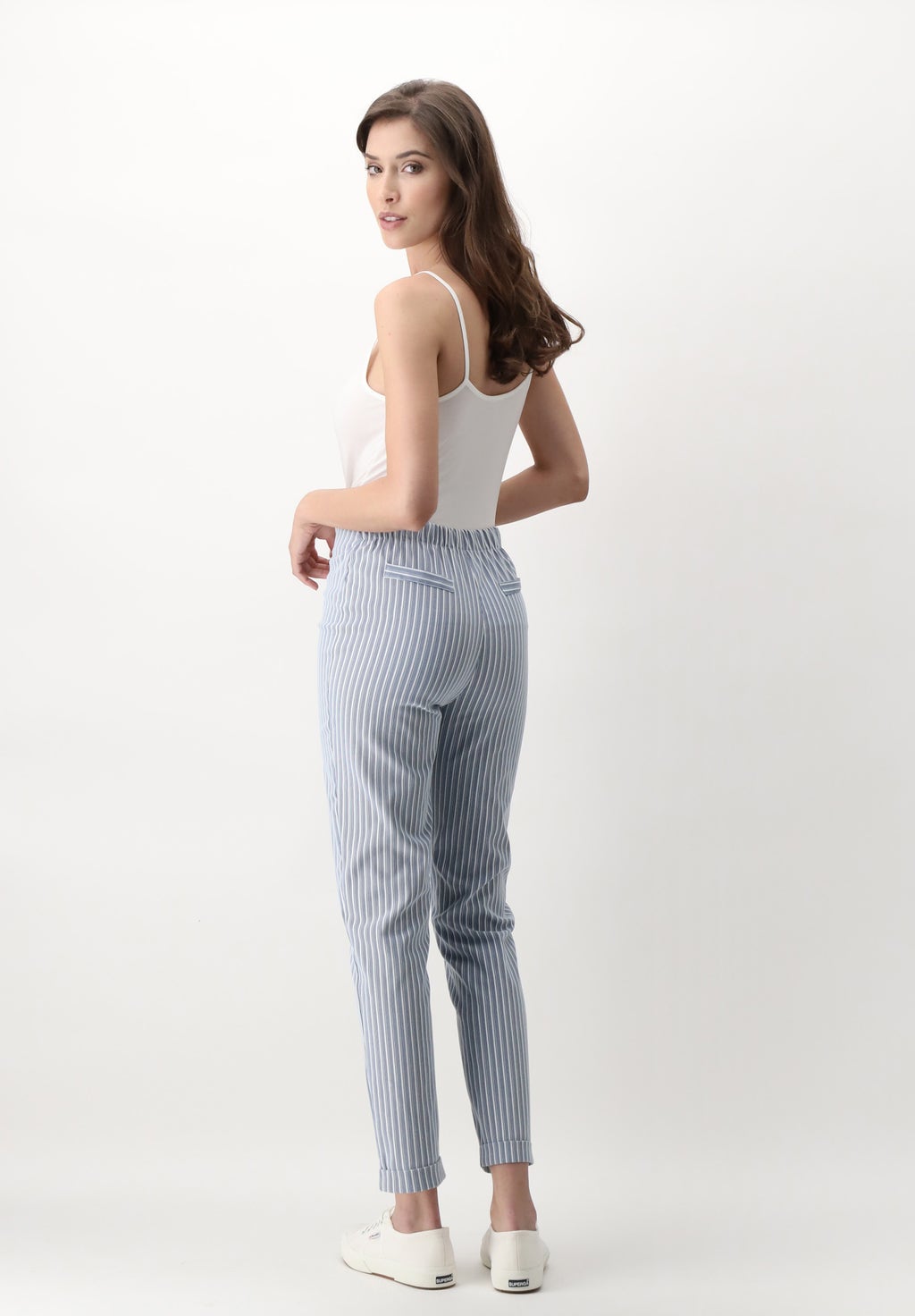 Stripes Stretch Technical Fabric Trousers