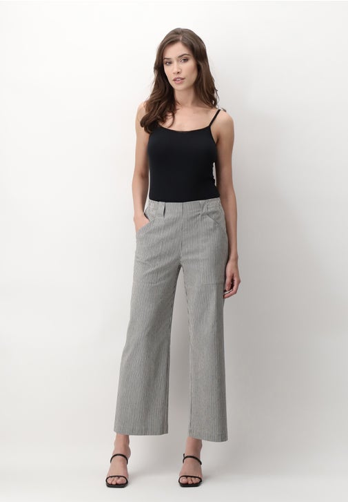 Striped Jeans Loose-fitting Trousers with Pockets