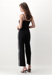 Cotton and Lyocell trousers with Broderie Anglaise Decoration