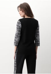 Viscose and Broderie Anglaise 3/4 Sleeve Jersey