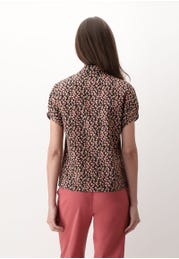 Flowers short-sleeved cotton shirt