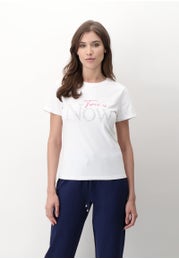 T-Shirt aus Baumwolle mit Rundhalsausschnitt Athleisure