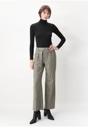 Cropped Trousers in Pied de Poule Fabric