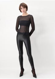Thermal Effect Stretch Eco Friendly Leather Leggings Must Plus