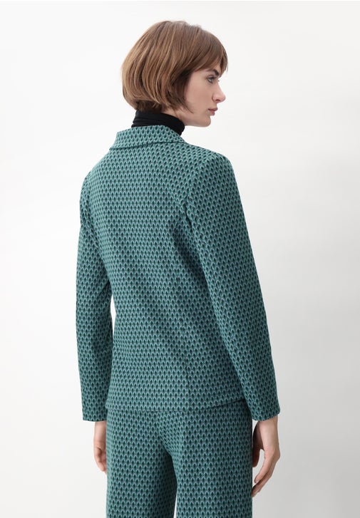 Slim Jacquard Knitted Blazer Jacket with Micro Design