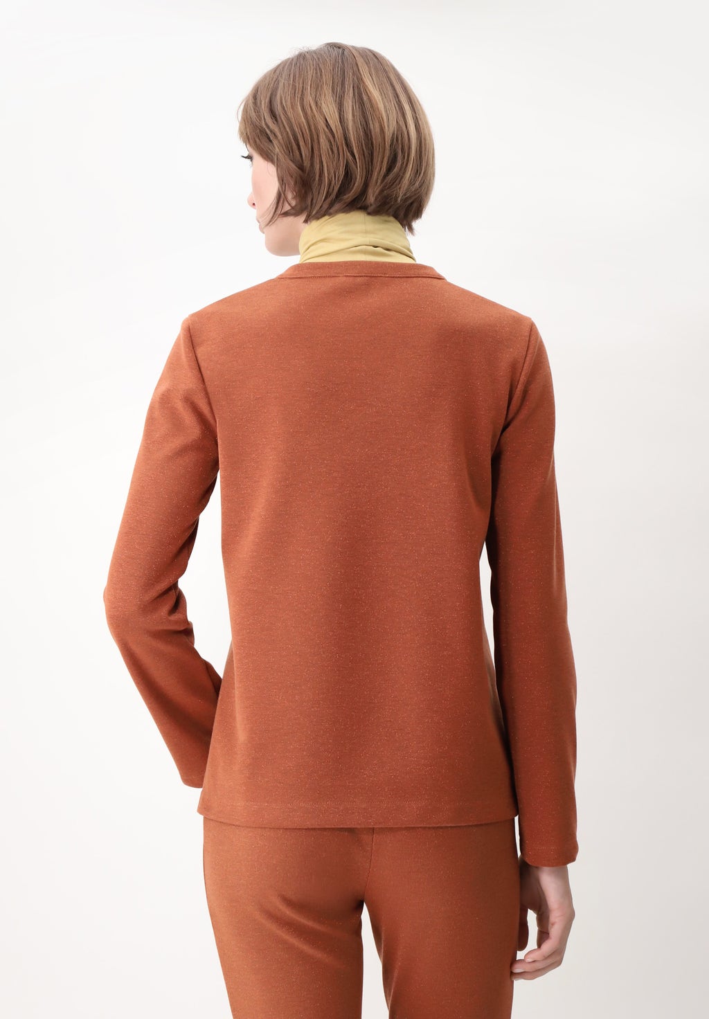 Pull en tissu élastique brillant à franges Glam