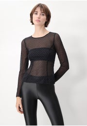 Stretch Lace with Silver Micro Design Sweater