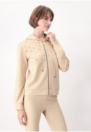 Pull ouvert avec fermeture éclair et capuche, décor clous Everyday Hoodie