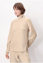 High-necked Velvet Soft Rib Sweater