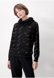 Viscose Knitwear Camouflage Detachable Collar Sweater