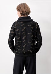 Viscose Knitwear Camouflage Detachable Collar Sweater