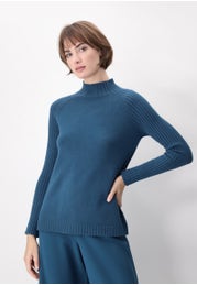 Viscose and Angora Comfy Knit High Neck Sweater