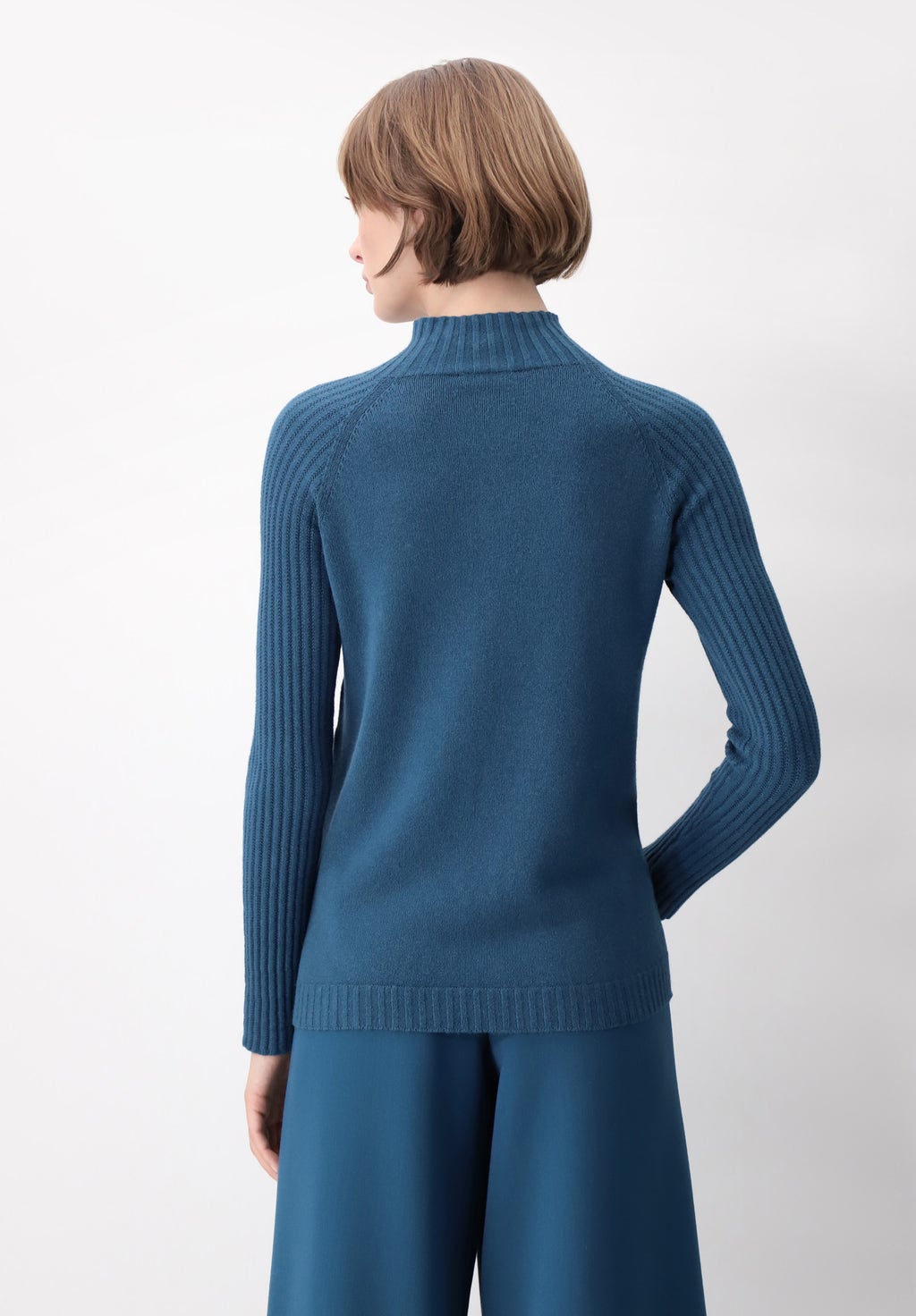 Viscose and Angora Comfy Knit High Neck Sweater