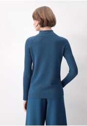 Viscose and Angora Comfy Knit High Neck Sweater