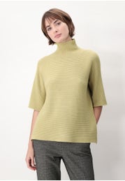 Viscose and Angora Comfy Knit 3/4 Sleeve Sweater