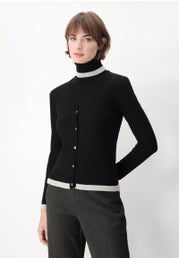 Viscose and Lamé Glam Knit Cardigan