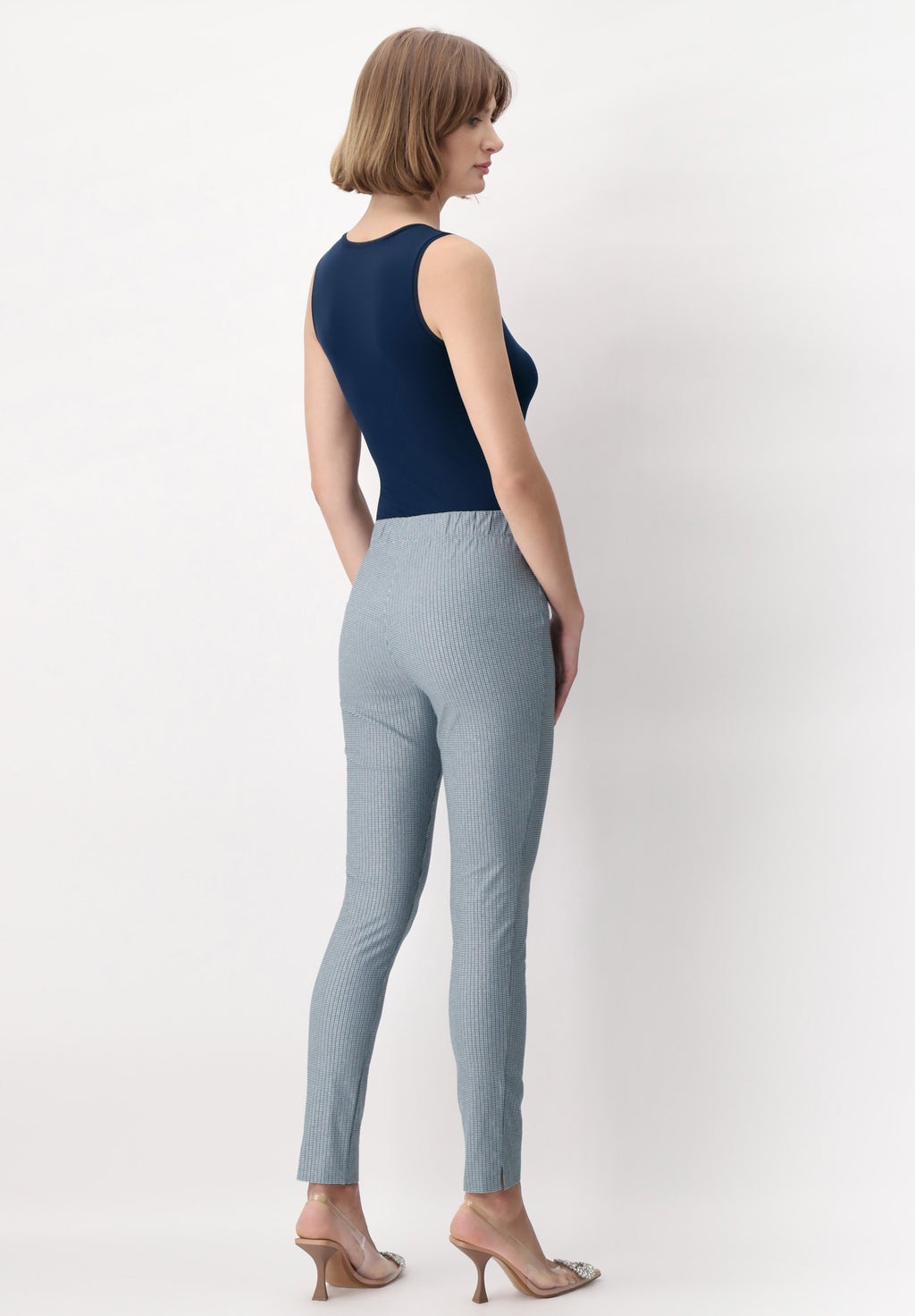 Leggings in Tessuto Jacquard Elasticizzato Micro Lurex