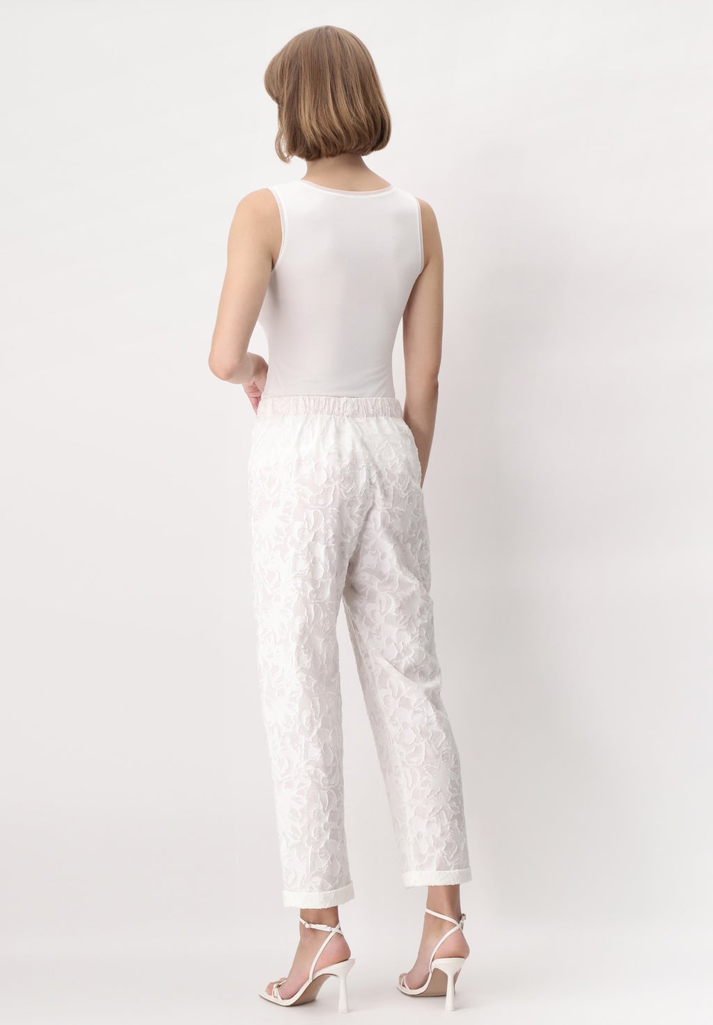 Floral Devorè Effect Pants